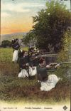 CPA Les Allees Armee francaise Zouaves Militaria