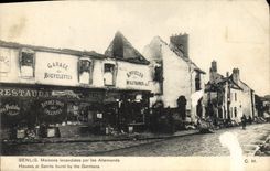 CPA Senlis Maisons incendiees par les Allemands Houses et Senlise burnt by the Germans 
