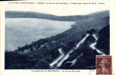 CPA La Route de Chambery Le Bourget Mont du Chat Yonne Vue generale Bourdeau Le Lac du Bourget 