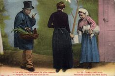 CPA Costumes Sathois Recommandations du Pere Queru Folklore