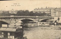CPA Paris Pont de l'Alma Bateau