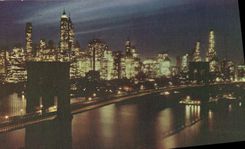 CPA Brooklyn Bridge at Night New York 