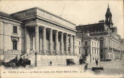 CPA Tours L et L Le Palais de Justice et le Nouvel Hotel de Ville 