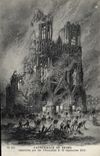 CPA Cathedrale de Reims incendie par les Allemands le 19 septembre 1914 