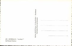 CPA Bordeaux La Nuit Le Grand Theatre 