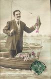 CPA Acceptez sans rougir ces modestes Homme Poisson