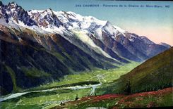 CPA Chamonix Panorama de la Chaine du Mont Blanc 