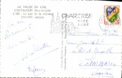 CPA La Vallee du Loir Chateaudun Eure et Loir Le Loir et le Chateau