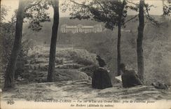 CPA Bagnoles de L'Orne Vue sur le Lac et le Grand Hotel prise de l'extreme pointe des Rochers 