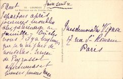 CPA Lourdes La Basilique vue du Chateau Fort 