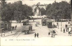 CPA Lyon Vue vers la Place Carnot Tramways