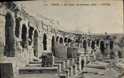 CPA Nimes les Arenes vue interieure detail 
