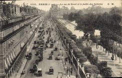CPA Paris 1e arrt la Rue de Rivoli et le Jardin des Tuileries 