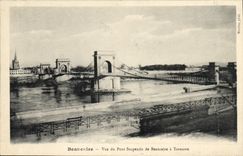 CPA Beaucaire vue du Pont suspendu de Beaucaire a Tarascon 