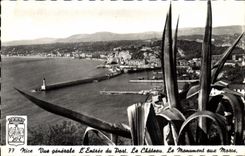 CPA Nice vue generale l'entree du Port le chateau le monument aux Morts 