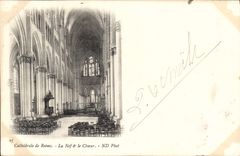 CPA Cathedrale de Reims la Nef de le Choeur 