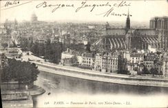 CPA Paris Panorama de Paris vers Notre Dame 