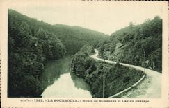 CPA La Bourboule Route de St Sauves et Lac du Barrage 