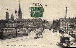 CPA Rouen le Pont Corneille et la Cathedrale 