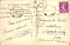 CPA La Douce France Chamonix Mont Blanc Haute Savoie La Vallee de Chamonix vue du telepherique de Pl