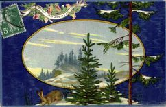 CPA Doux Souvenir Lapin