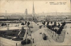 CPA Rouen La Place Carnot et la Cathedrale 