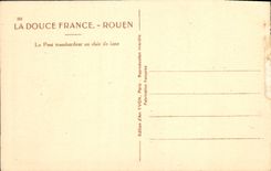 CPA La Douce France Rouen Le Pont transbordeur au clair de lune