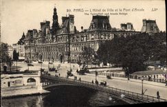 CPA Paris L'Hotel de Ville et le Pont d'Arcole 