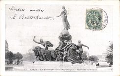 CPA Paris Le Triomphe de la Republique Place de la Nation 