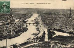CPA Rouen Vue generale vers la Seine 