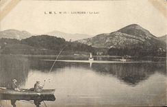CPA Lourdes Le Lac Peche Pecheur