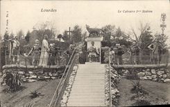 CPA Lourdes Le Calvaire Iere Station 