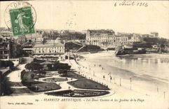 CPA Biarritz Artistique Les Deux Casinos et les Jardins de la Plage 