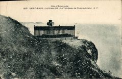 CPA Cote d'Emeraude Saint Malo Le Grand Be Le Tombeau de Chateaubrind 