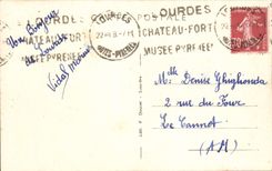 CPA A la Grotte Miraculeuse j'ai prie pour vous Lourdes La Grotte 