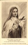 CPA Sainte Therese de l'enfant Jesus couvrant son crucifix de roses 
