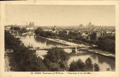 CPA Paris Panorama sur la Seine 
