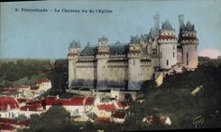 CPA Pierrefonds Le Chateau vu de l'Eglise 