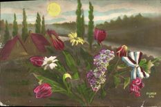 CPA Fantaisie Fleurs