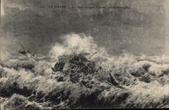 CPA Le Havre La Rade charge d'epaves par forte tempete 
