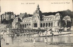 CPA Le Havre Le Casino vu de la Plage 