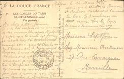 CPA La Douce France Les Gorges du Tarn Sainte Enimie Lozere Vue generale 