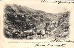 CPA Sainte Enimie Vue prise de la Route de Mende 