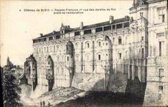 CPA Chateau de Blois Facade Francois Ier vue des jardins du Rol avant sa restauration 