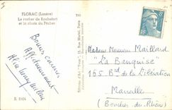CPA Florac Lozere le rocher de Rochefort et la chute du Pecher