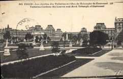 CPA Paris les Jardins des Tuileries et l'Arc de Triomphe du Carrousel 