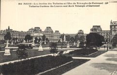 CPA Paris les Jardins des Tuileries et l'Arc de Triomphe du Carrousel 