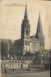 CPA Chartres E et L la Cathedrale vue prise place Chatelet 