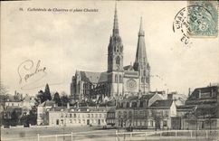CPA Cathedrale de Chartres et place Chatelet 