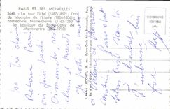 CPA Paris et ses Merveilles la Tour Eiffel 1887 1889 l'arc de Triomphe de l'Etoile 1806 1836 la cath